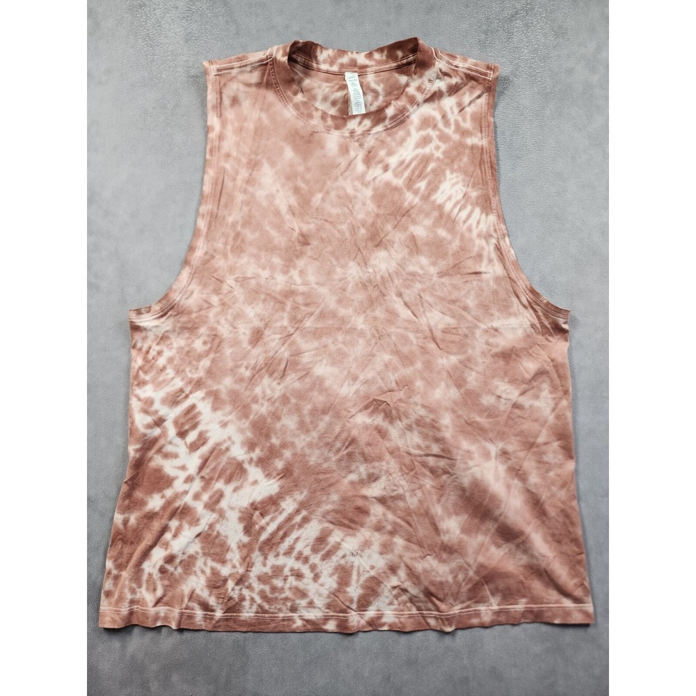 Lululemon Tank Top Women's 10 Pink Pima Cotton Blend Tie Dye Print Sleeveless
